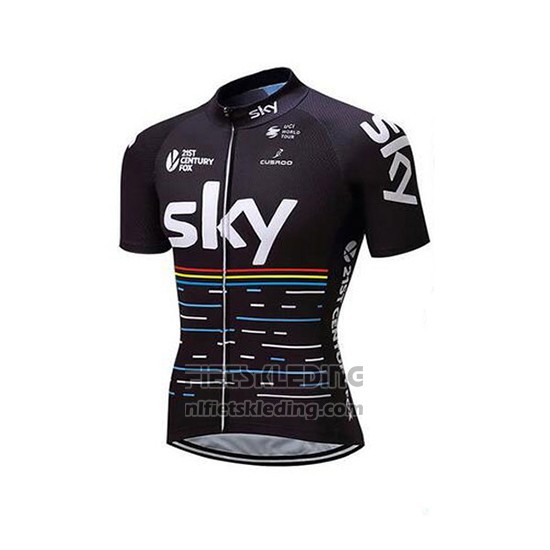 2018 Fietskleding Sky Zwart en Rood Korte Mouwen en Koersbroek